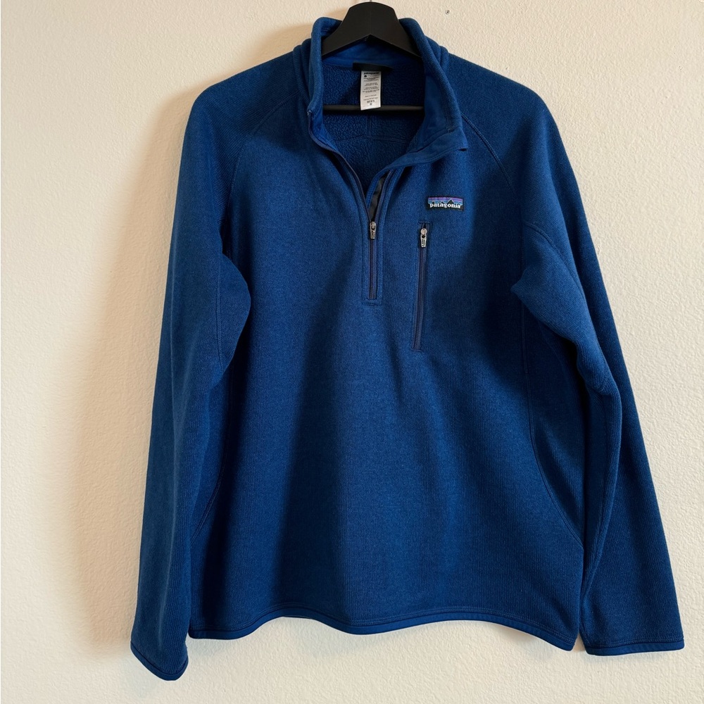 PATAGONIA Men's Better Sweater 1/4 Zip Fleece Pullover Blue Medium